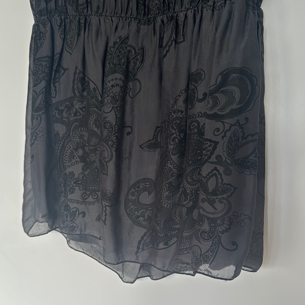 Piazza Roma Silk Blend Black Floral Sleeveless Top - Picture 9 of 9